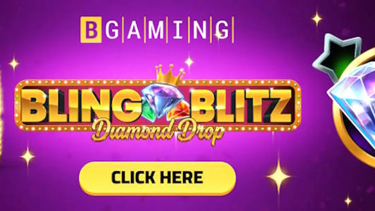 Tampilan visual mewah dari slot Bling Blitz Diamond Drop dengan simbol permata berkilau.