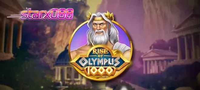 Tampilan visual slot Rise of Olympus 1000 dengan tema dewa Yunani